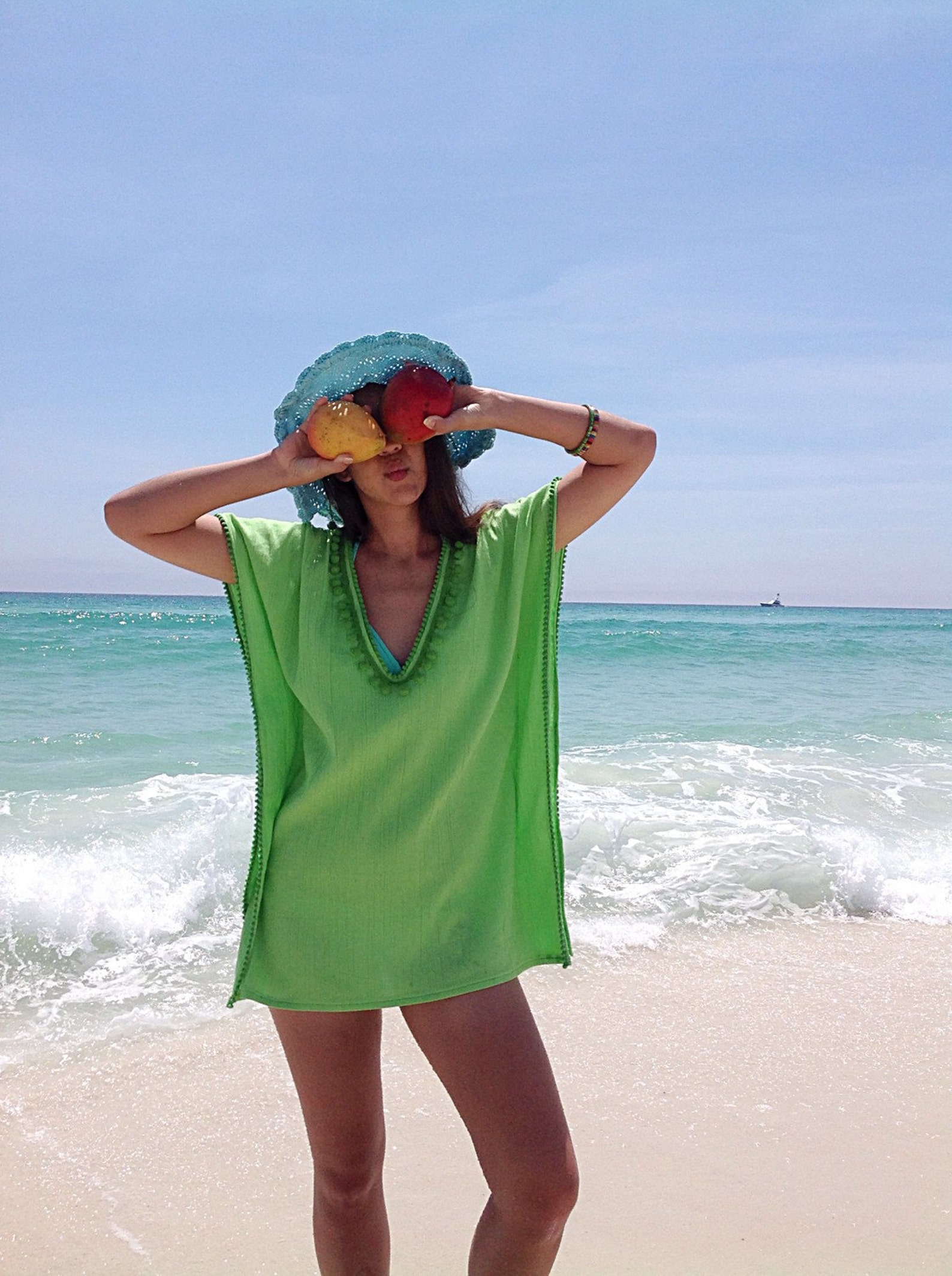 Beach cover ups beach coverup with Pom poms swimsuit Etsy