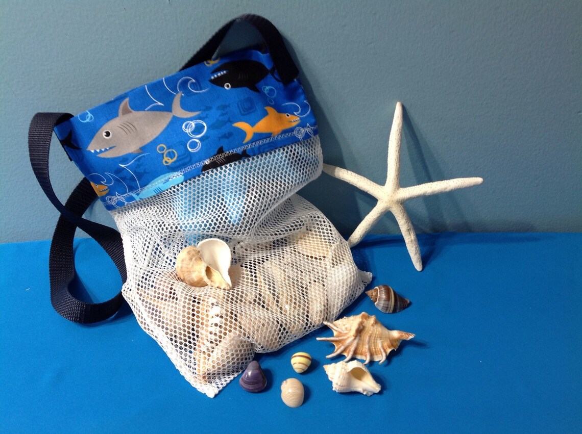 Seashell Bag Sharks Shell collecting bag Girl Boy Kids Etsy