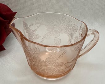 MacBeth-Evans Dogwood Pink Pattern Creamer and Open Sugar