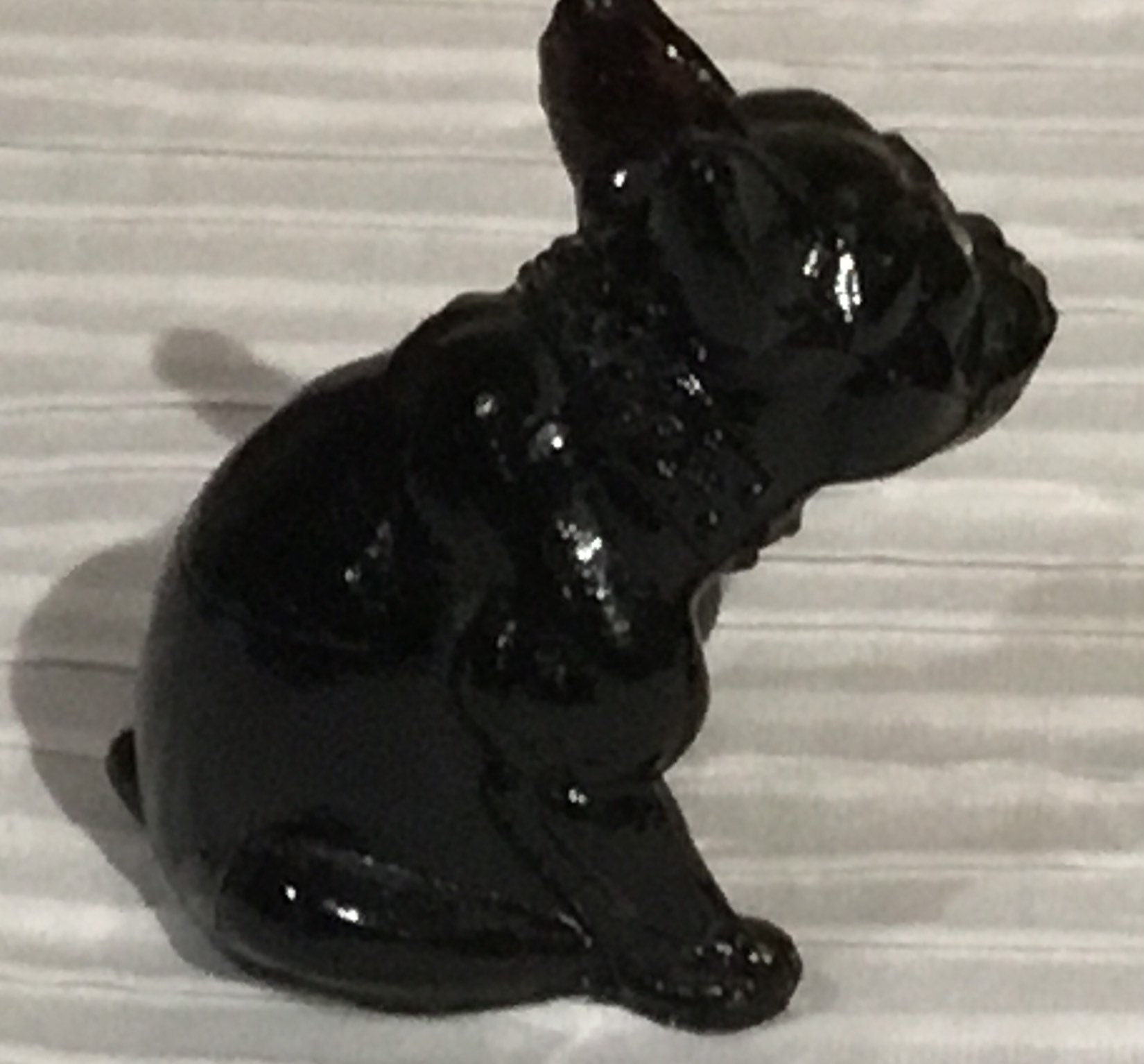 Westmoreland Black French Bulldog Glass Figurine with Crystal Etsy