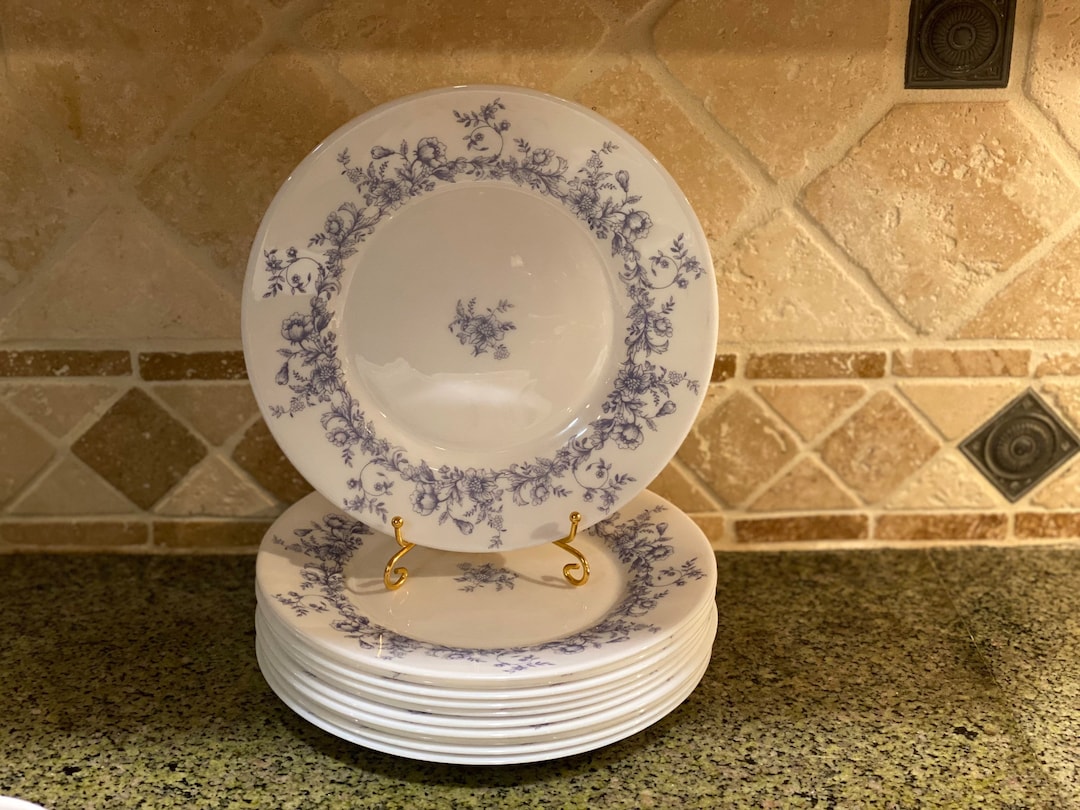 Arcopal Glenwood Blue and White Dinnerware Salad Plates Etsy