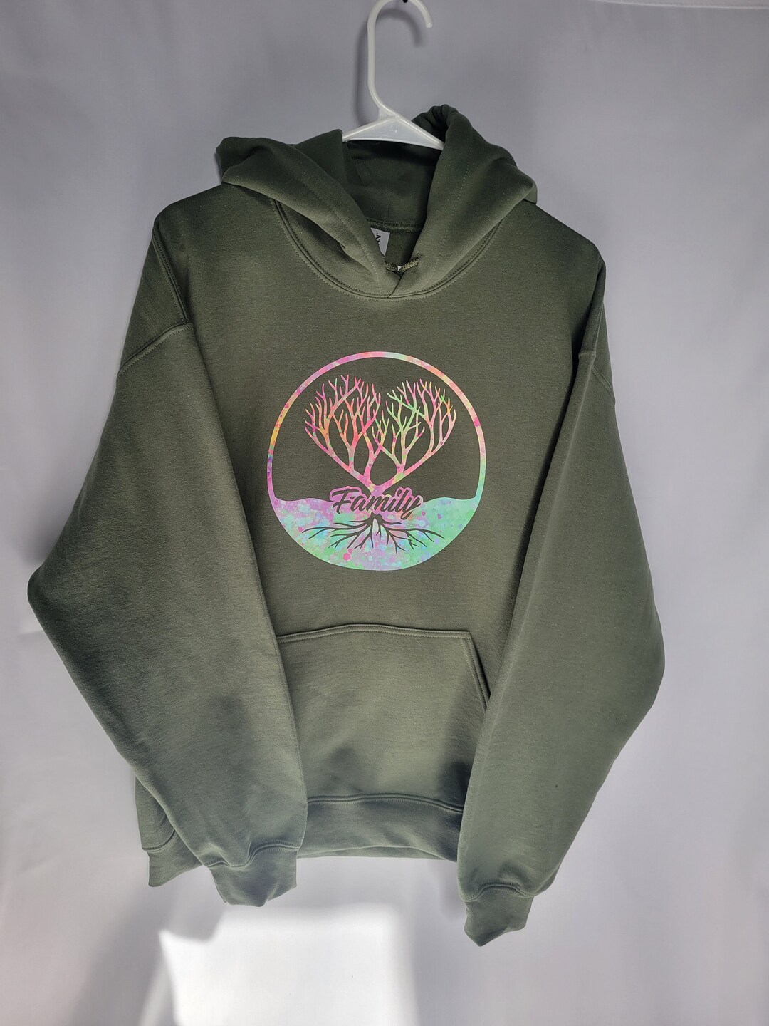 Olive Green Family Tree of Life Gildan Heavy Blend Adult Size L - Etsy