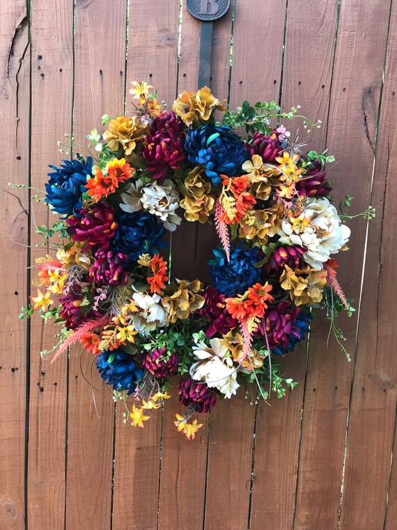 Fall Wreath Fall Floral Wreath Fall Grapevine Wreath Fall Etsy