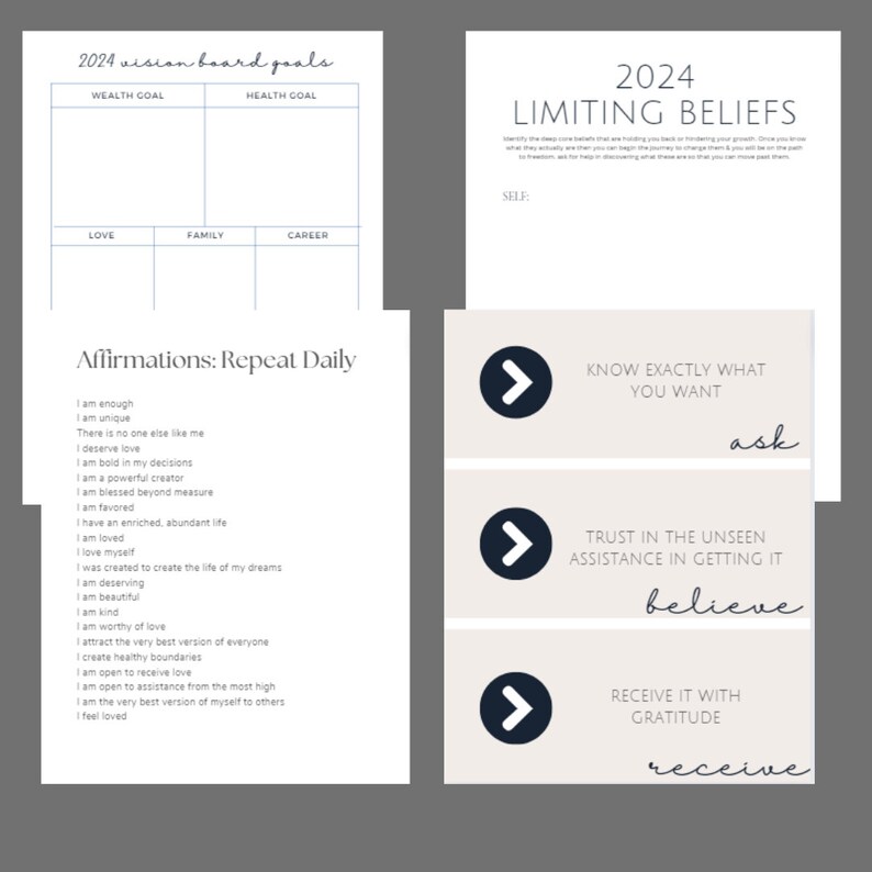 2024 Digital Calendar and Manifesting Journal 2024 Calendar Digital