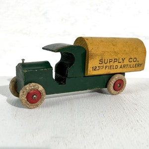 Vintage Wooden Toy Truck, Supply Co., 123rd Field Artillery