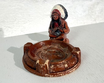 Vintage Niagara Falls Native American Ash Tray Holder