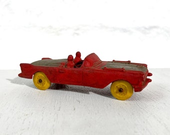 Vintage Toy Auburn Rubber Car, Red Convertible Cadillac