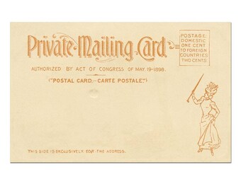 postcard back postcard template postcard download old etsy