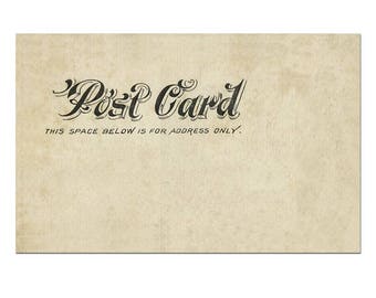 Postcard Back, Postcard Template, Postcard Download, Old Postcard Printing, Vintage Postcard Scrapbook #4 - [Digital Postcard]