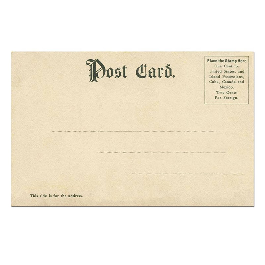 Postcard Download, Postcard Template With Undivided Back, Vintage