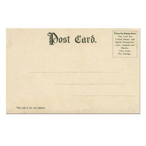 Postcard Download, Postcard Template with Undivided Back, Vintage Postcard Printing, Vintage Postcard Scrapbooking #12 - [Digital Postcard]
