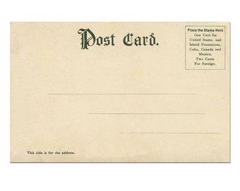 Postcard Download, Postcard Template with Undivided Back, Vintage Postcard Printing, Vintage Postcard Scrapbooking #12 - [Digital Postcard]