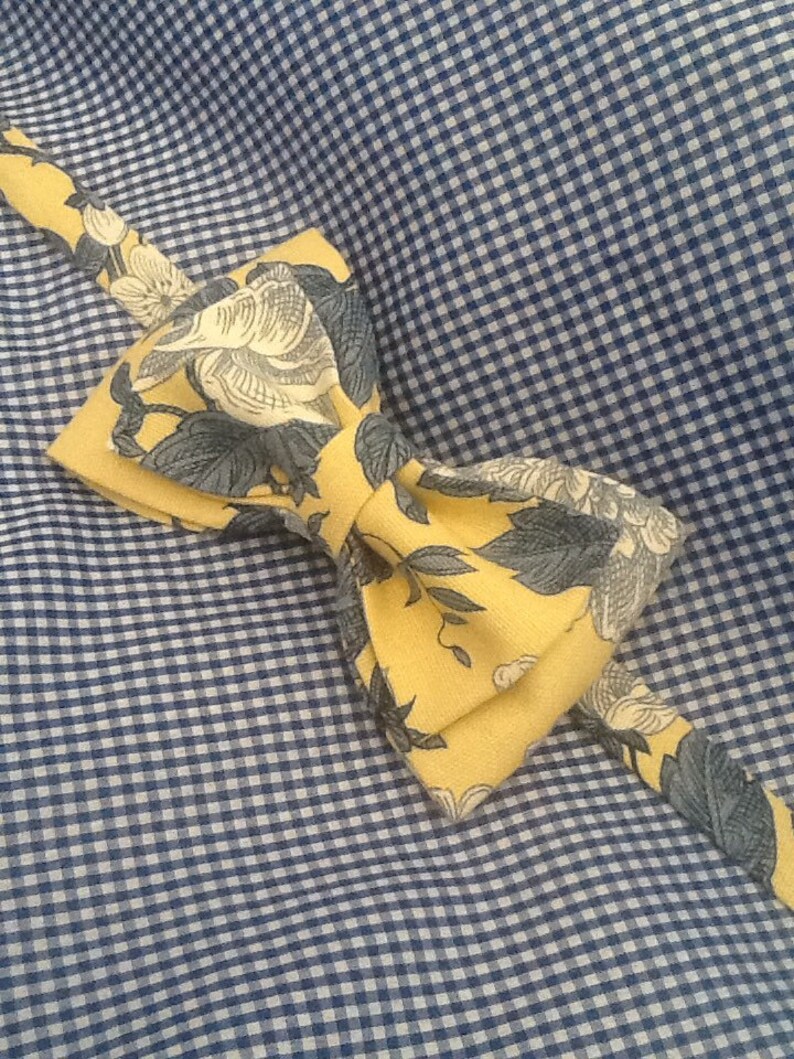 Yellow and Blue floral bow tie set | Etsy