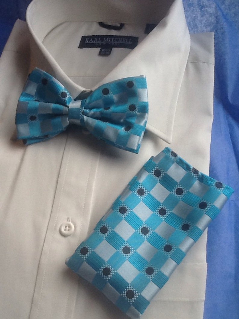 Turquoise Bow Tie Set Etsy