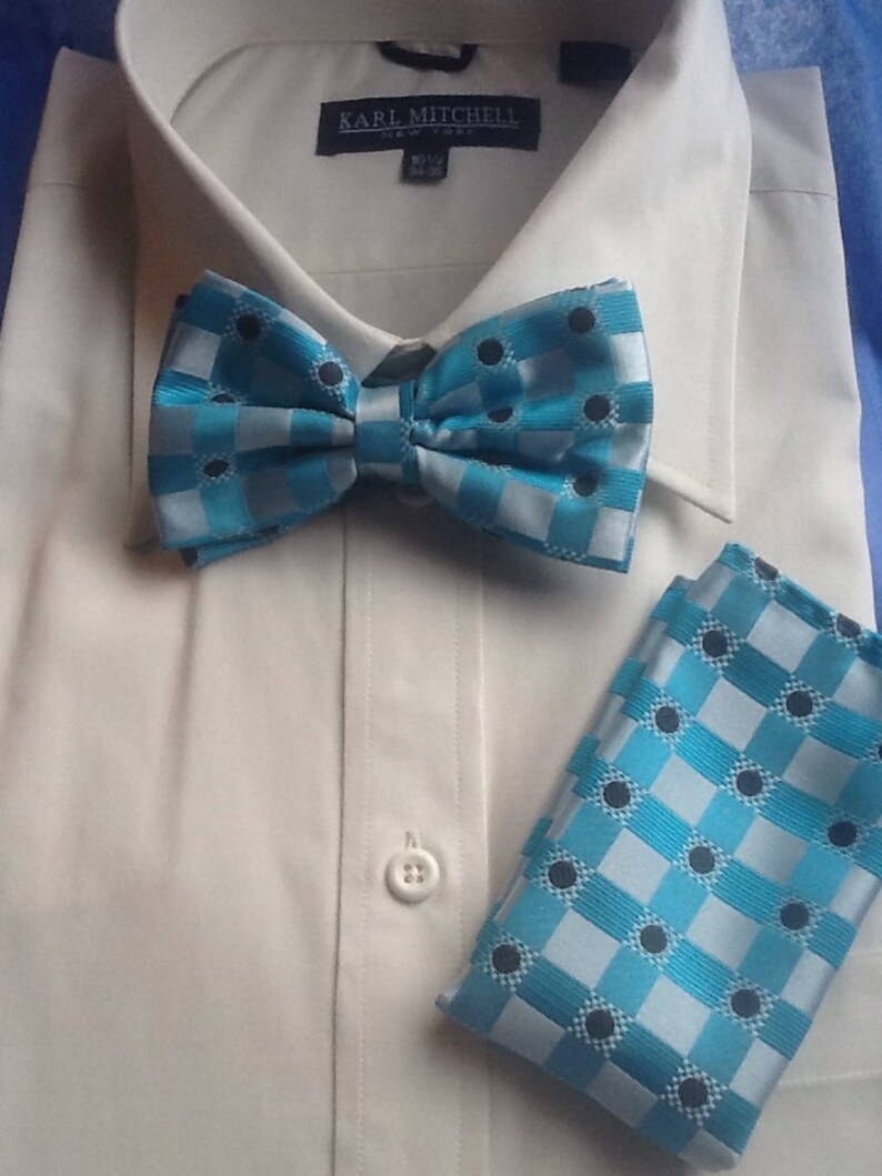 Turquoise Bow Tie Set Etsy