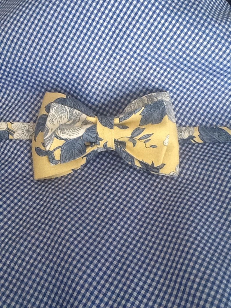 Yellow and Blue floral bow tie set | Etsy