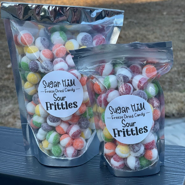 Freeze dried sour frittles candy