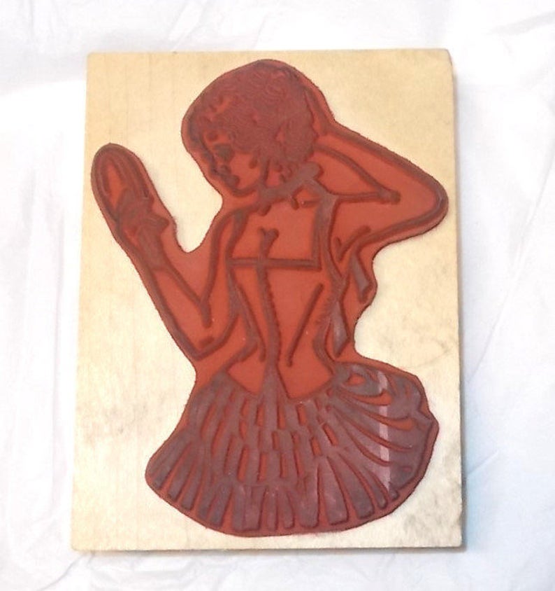 Moulin Rouge woman rubber stamp Her Majesty Images from the Queen/'s Ink PF-045 L wood mounted art stamps cardmaking journaling stamping art