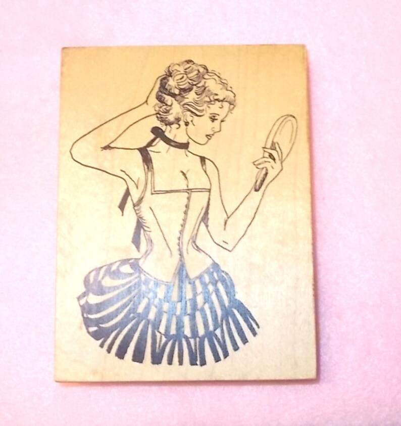 Moulin Rouge woman rubber stamp Her Majesty Images from the Queen/'s Ink PF-045 L wood mounted art stamps cardmaking journaling stamping art