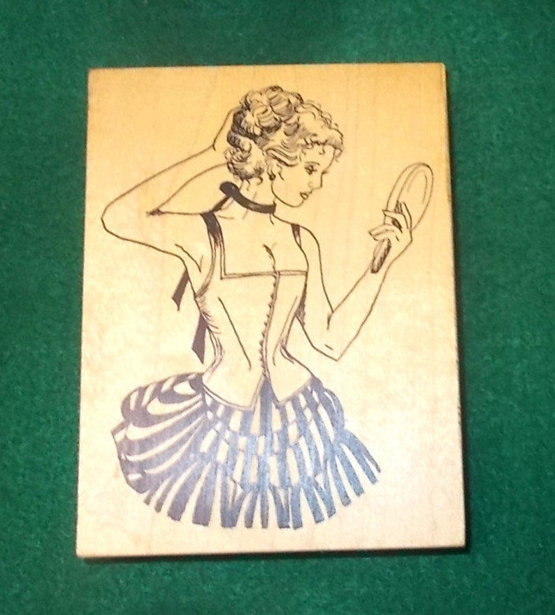 Moulin Rouge woman rubber stamp Her Majesty Images from the Queen/'s Ink PF-045 L wood mounted art stamps cardmaking journaling stamping art