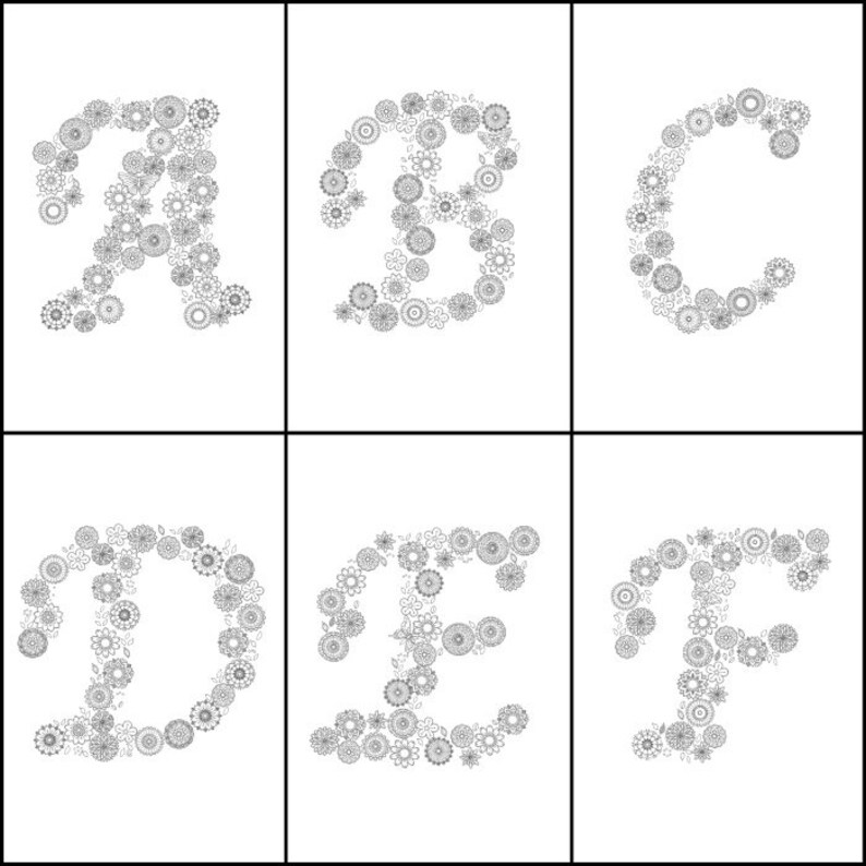 Printable Coloring Book - [ ALPHABET ] _ PDF - Etsy