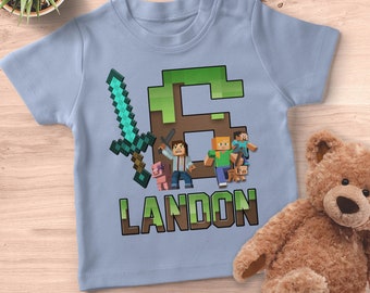 birthday minecraft shirt