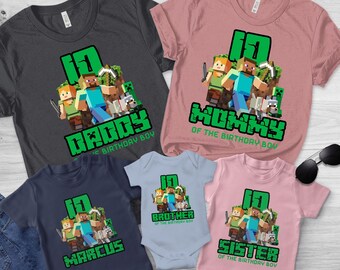 birthday minecraft shirt