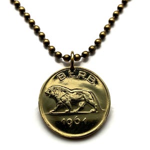 1961 Rwanda Burundi 1 Franc coin pendant African lion Belgian Congo Ruanda Urundi Kigali Usumbura Bujumbura Gisenyi Gitega Boma n002685