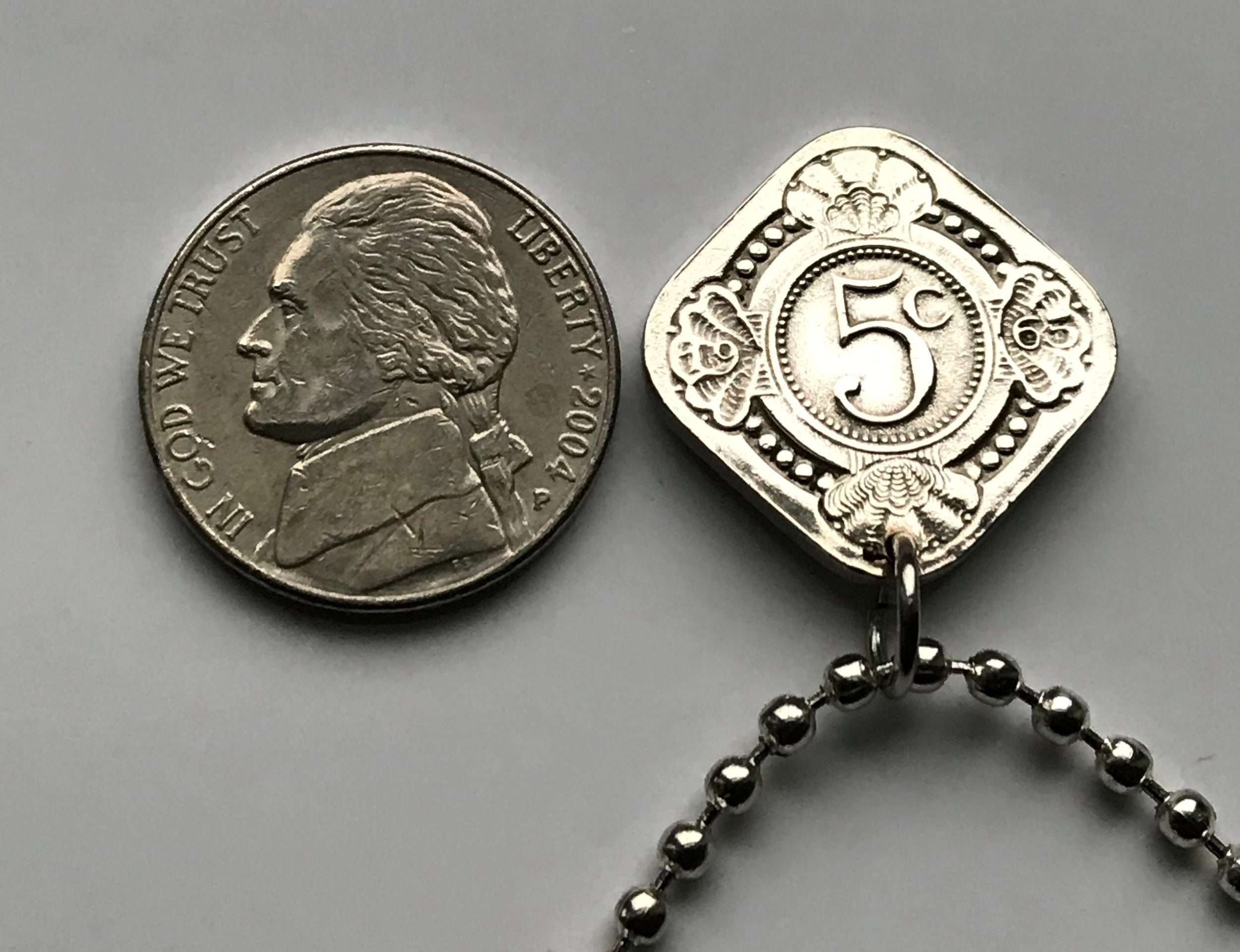 1970年 オランダ領アンティル諸島 キュラソー 5セント硬貨ペンダント