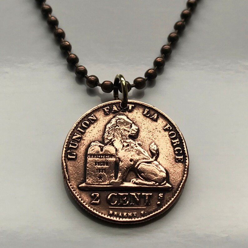 Belgium 2 Cent Belgian lion Brussels Antwerp coin pendant Mons Flanders Flemish Hasselt Kortrijk Ostend Ypres Dinant Ardennes n003230 1870