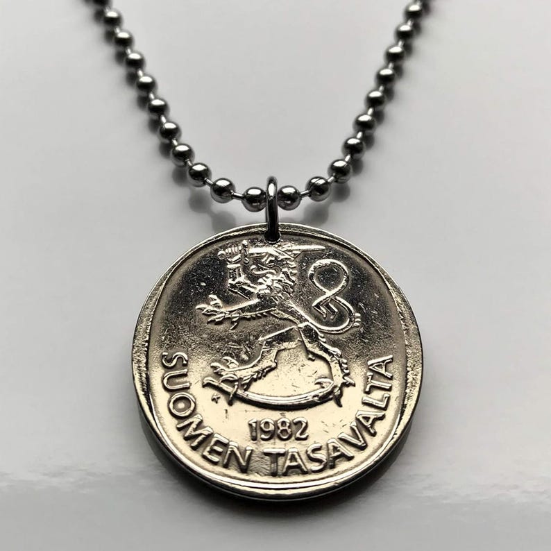 1991 Finlandia Suomi 1 Markka moneta pendente leone finlandese Helsinki Espoo Tampere Vantaa Nordic Savonlinna Mikkeli Lappeenranta Bothnia n000367 immagine 5