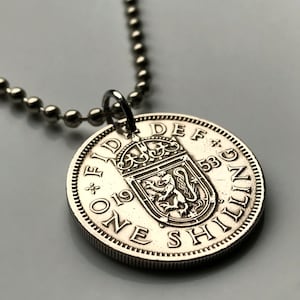 1963 Schotland Verenigd Koninkrijk 1 shilling munthanger rode Schotse leeuw Edinburgh Glasgow Perth Alba Ulster Scots Inverness British n000155