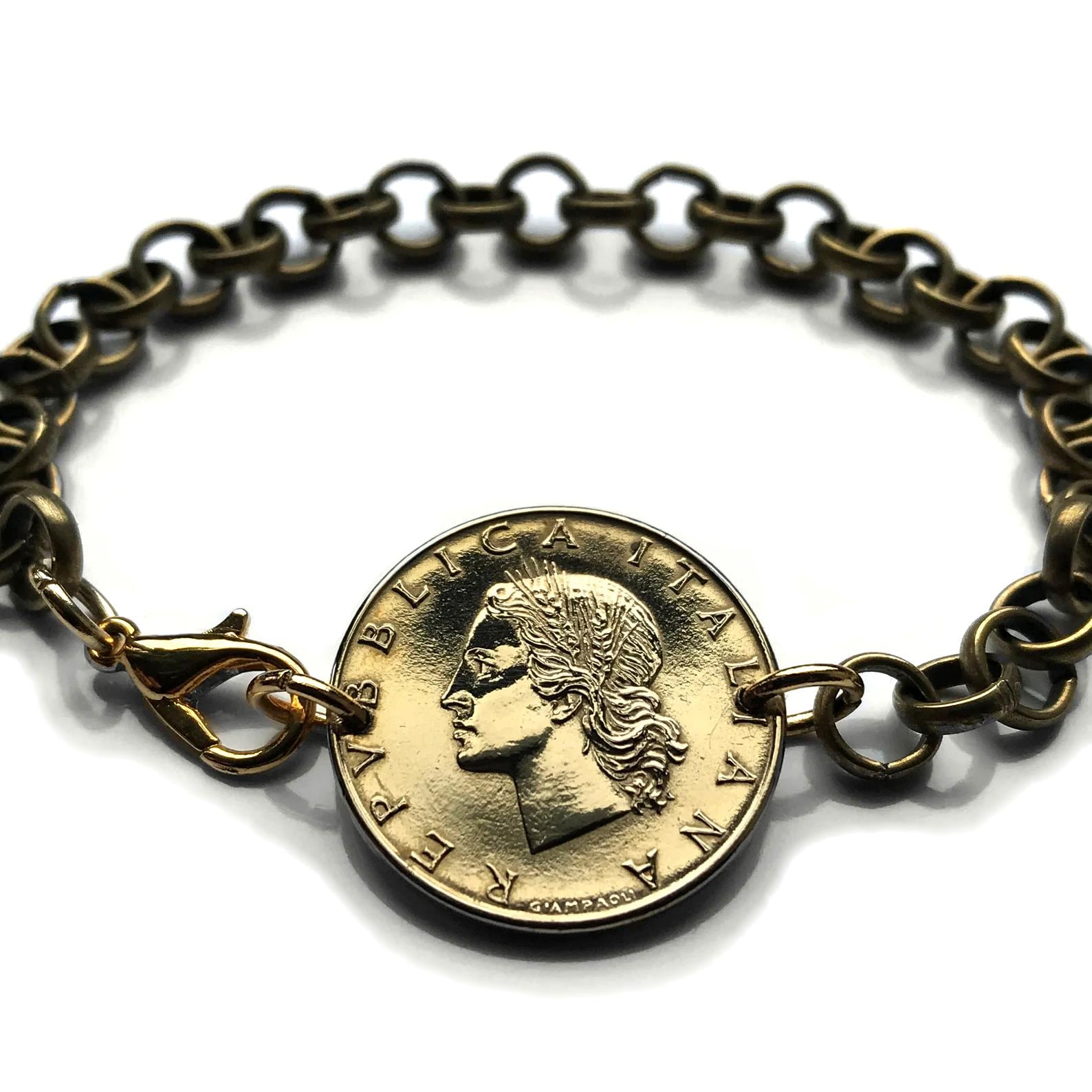 1957年 イタリア 20リラ コイン ブレスレット イタリア レディ 
