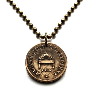 1894 Ungheria Magiari 2 Ciondolo con moneta di riempimento Santo Stefano Sacra Corona Szent Korona Budapest Debrecen Szeged Miskolc Pécs Győr Gellért n000889