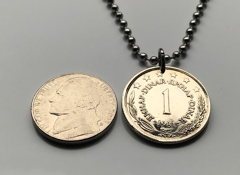 1981 Yugoslavia 1 Dinar coin Serbia Croatia Bosnia Slovenia Vojvodina socialist communist Novi Sad Ljubljana Ni\u0161 Split South Slavic n001158
