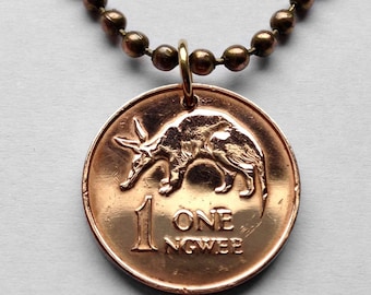 1983 Zambia 1 Ngwee moneta ciondolo aardvark formichiere Lusaka carino africano Bemba Kasama Solwezi Mansa Tonga Bantu Loni Nsenga n000212