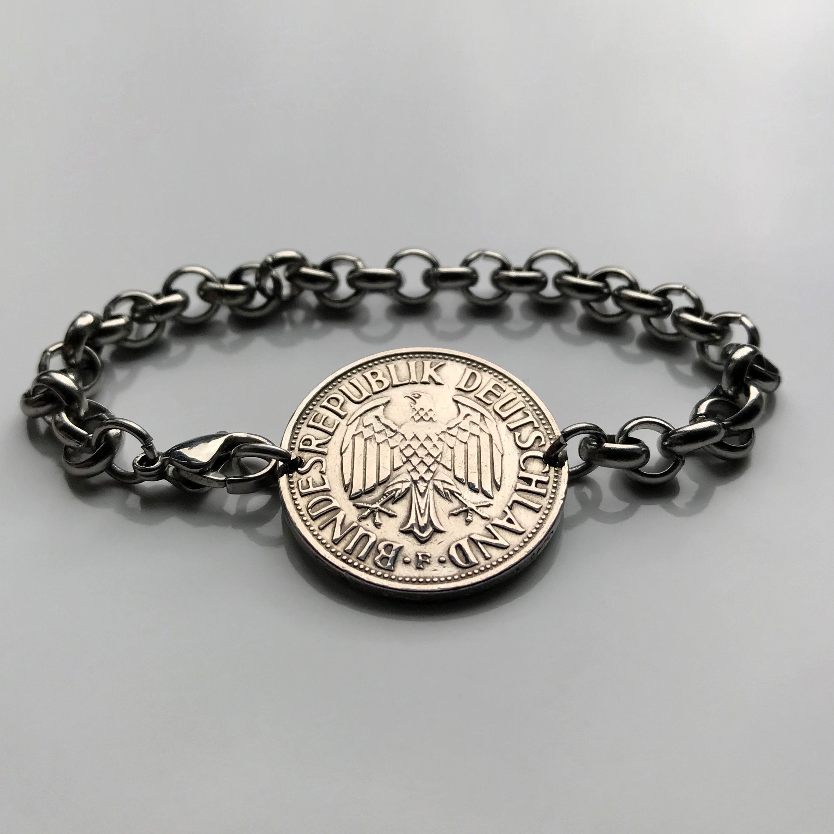 【国内在庫】 1988 Germany Eagle German Bracelet Coin Mark Deutschland 置物