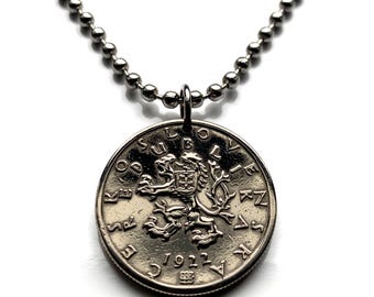 中世ボヘミアの天才建築家 ペトル・パルレーシュさんの銀貨 チェコスロバキア 1922 チェコスロバキア 50 ハレル コイン ペンダント チェコ ライオン