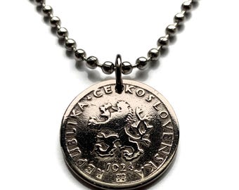 1928 Checoslovaquia 20 Haleru moneda colgante León checo Eslovaquia Praga Brno Bohemia Moravia Karlštejn Chequia Turnov Puente de Carlos n000201