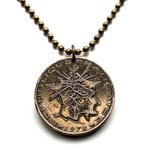 1975 Frankreich 10 Francs Anhänger französische Landkarte Paris Lyon Le Havre Rennes Reims Louvre Seine Saint-Etienne Eiffelturm Dijon Nantes n000133