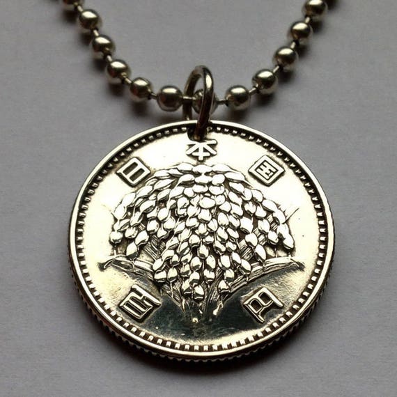 1965年 日本 ニッポン 100円 シルバー コイン ペンダント 稲 東京 神戸
