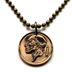 1954 Belgium 20 Cent coin pendant The Miner Constantin Meunier Belgian painter sculptor modern art Etterbeek Brussels Antwerpen Mons n000187