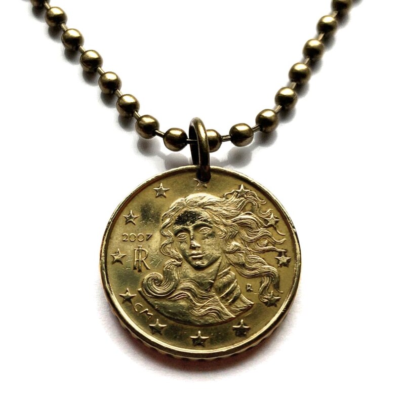 2002 Italia Moneda de 10 céntimos de euro colgante El nacimiento de Venus Pintura renacentista italiana Sandro Botticelli Galería Uffizi Florencia Toscana n000220 imagen 2