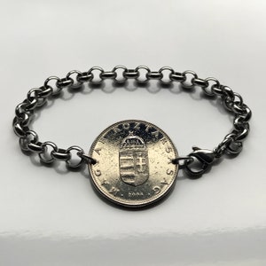 1996 Ungheria Magyars 10 Fiorini Bracciale a maglie con moneta Santo Stefano Corona Szent Korona Budapest Debrecen Pécs Győr Nyíregyháza Kecskemét b000110