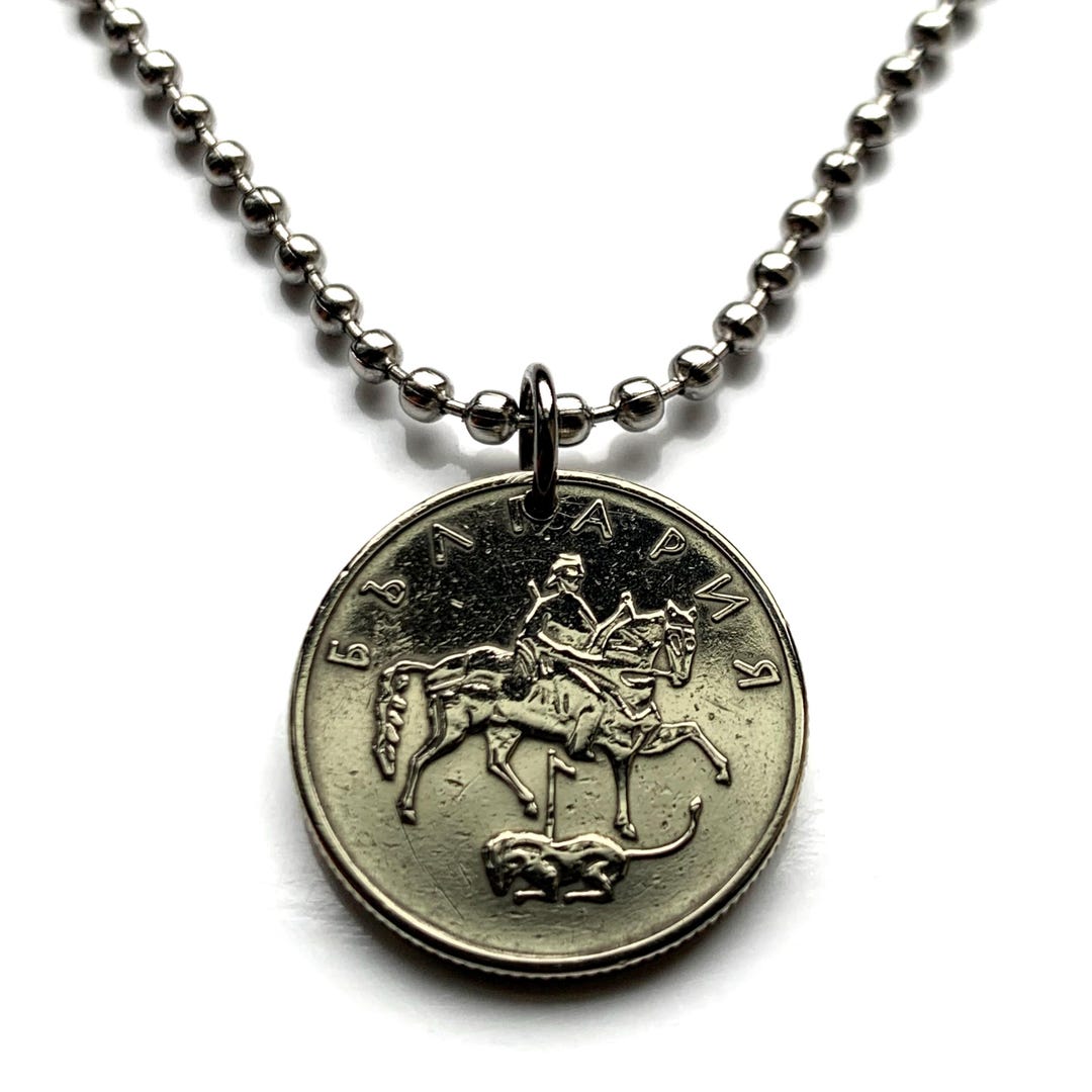 1999 Bulgaria 20 Stotinki Coin Pendant Madara Rider Khan Krum Horseman ...