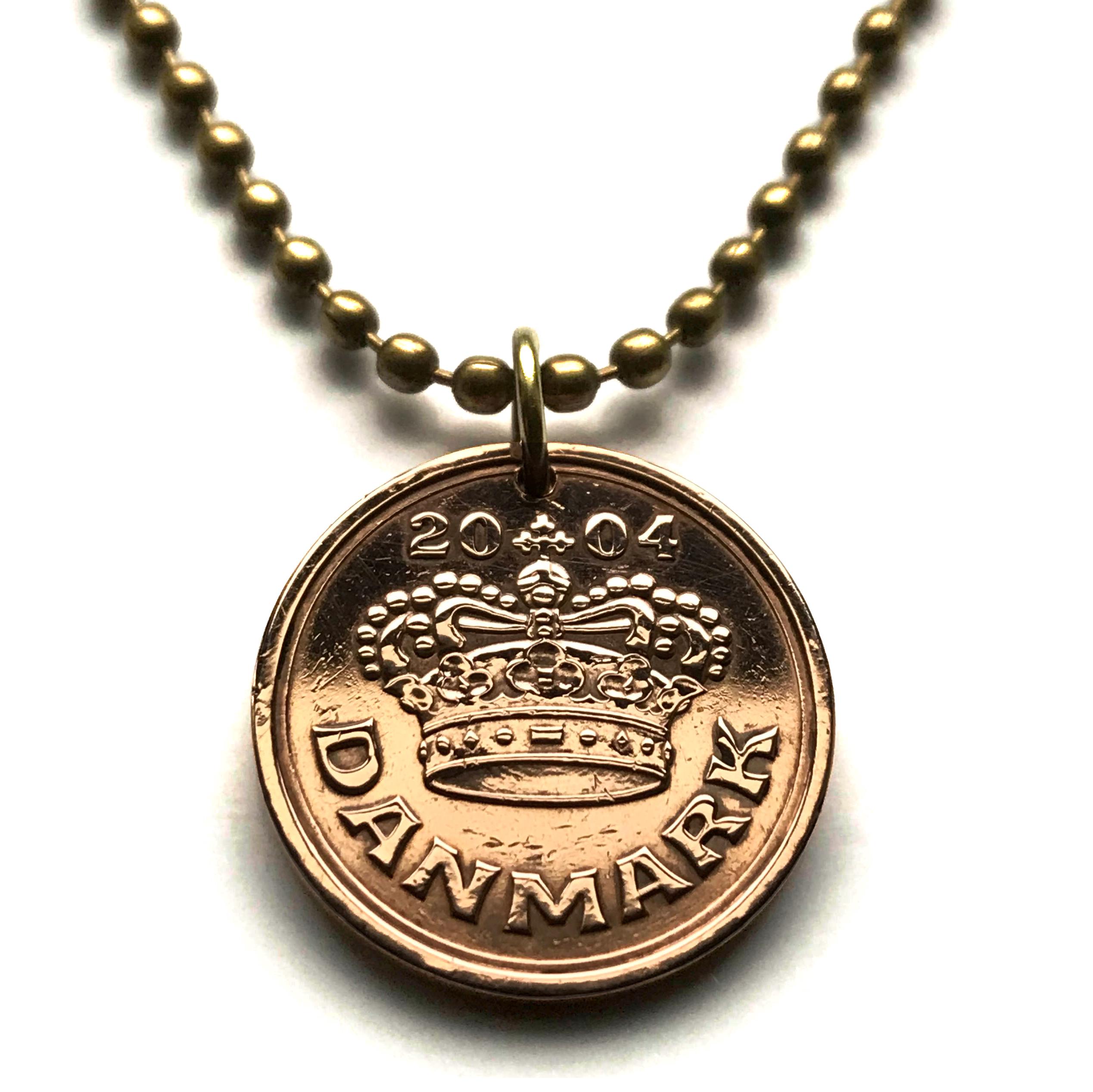 1994 Denmark Danmark 25 Ore Coin Pendant King Christian V Danish