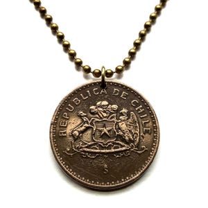 1999 Chile 100 Pesos coin pendant Santiago estrella de plata cóndor huemul Araucanía Iquique Rancagua La Pintana Temuco Coquimbo n000339