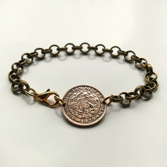 Coin chain bracelet discount