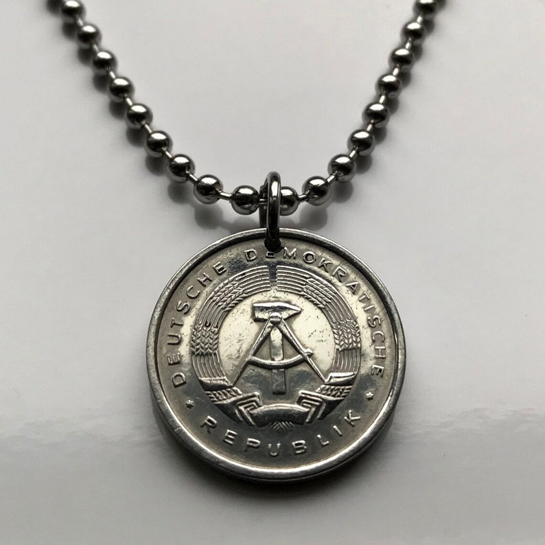 1975 Oost-Duitsland Deutschland 5 Pfennig munthanger Berlijnse muur Duitse Democratische Republiek hamerkompas USSR DDR IJzeren gordijn n003507 afbeelding 4