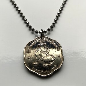 Myanmar Burma 25 Pyas Coin Pendant Chinthe Chinze Lion Dragon Pagoda ...